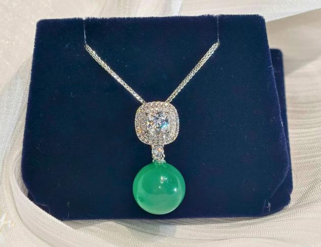 【圓滿映翠】925銀 項鍊