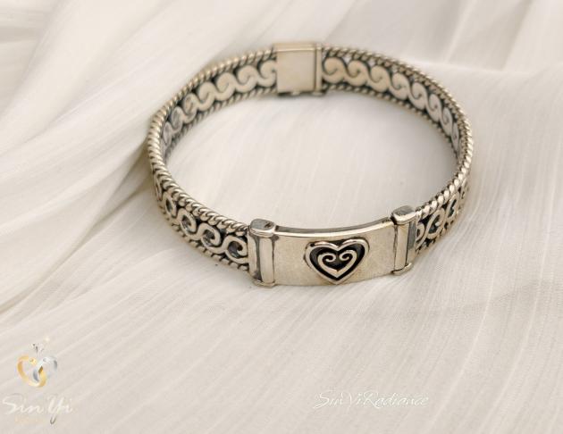 【紋刻之心】925銀 手鐲