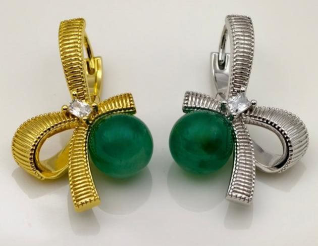 【星芒綠意】925銀 耳環