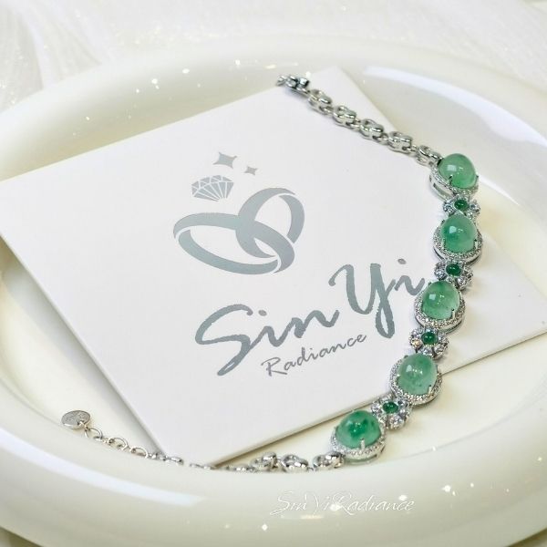 【玉光花鏈】925銀 手鍊