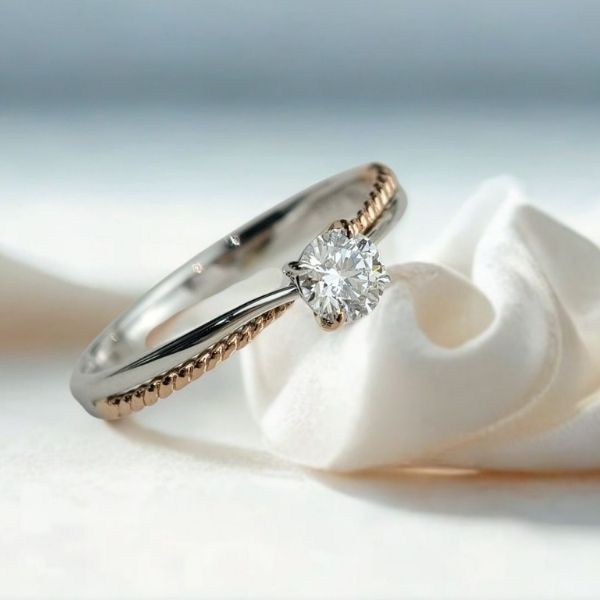 【雙織之心】14K培育鑽石 戒指 