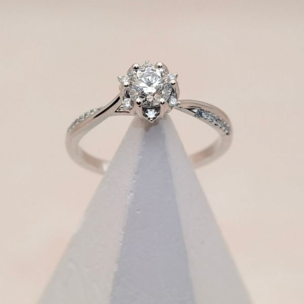 【初光竹節】PT950培育鑽石 戒指