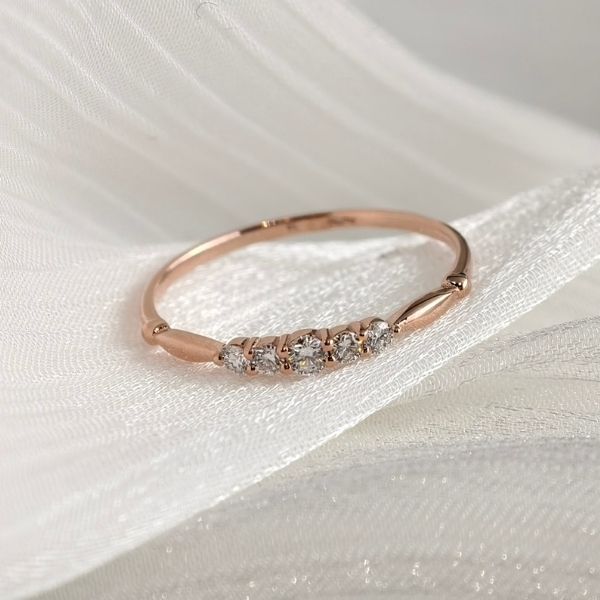 【曦露排鑽】18K培育鑽 戒指